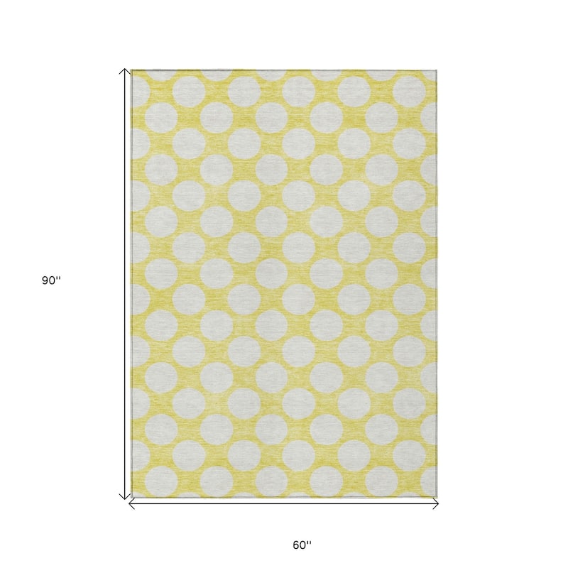 HomeRoots Polka Dot Transitional Rectangle Outdoor Rug