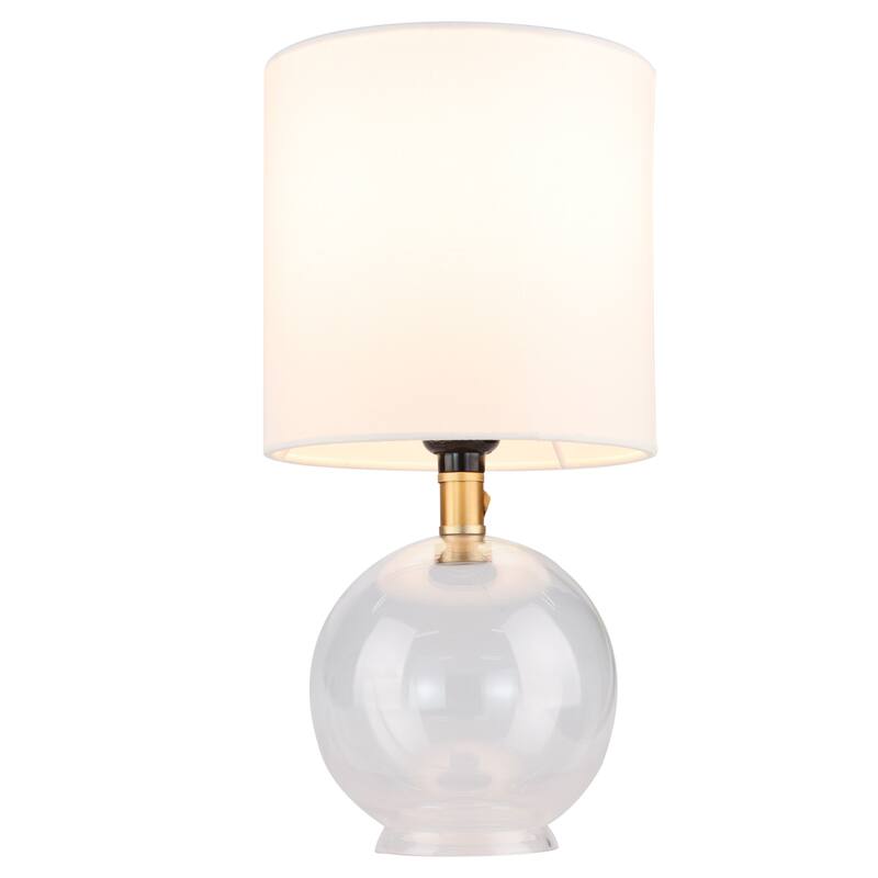 1-light Small Drum Table Lamp with Glass Base