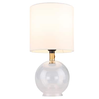 1-light Small Drum Table Lamp with Glass Base