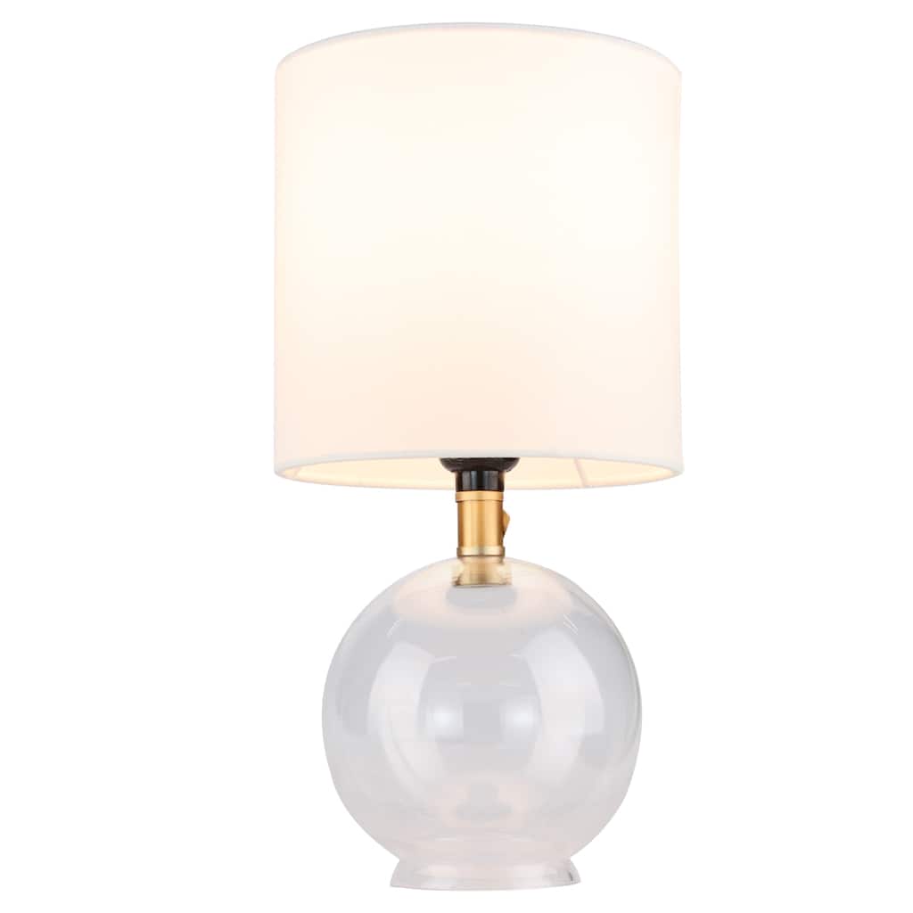 1-light Small Drum Table Lamp with Glass Base
