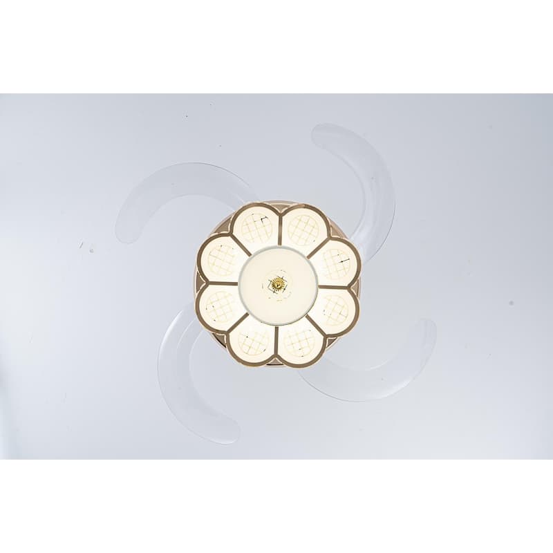 48" Ceiling Fan With Retractable Blades, Indoor Ceiling Fan With Light with Remote Control, Noiseless Reversible Motor - Gold