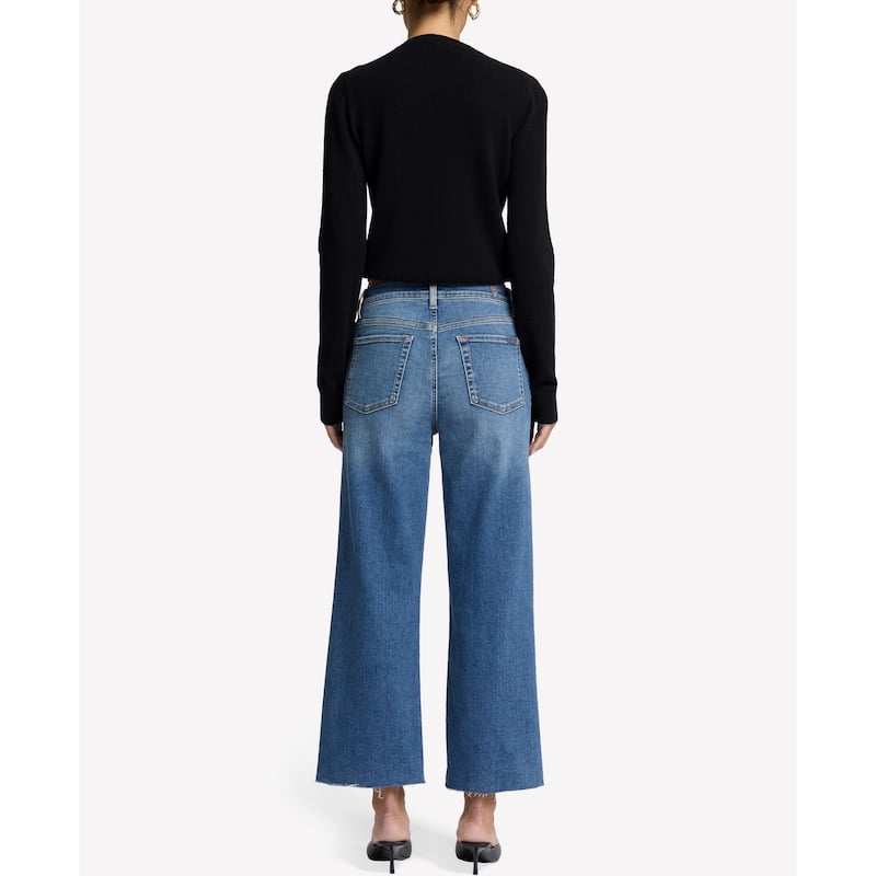 7 For All Mankind Women's Cropped Alexa High-Waisted Straight Leg Jeans