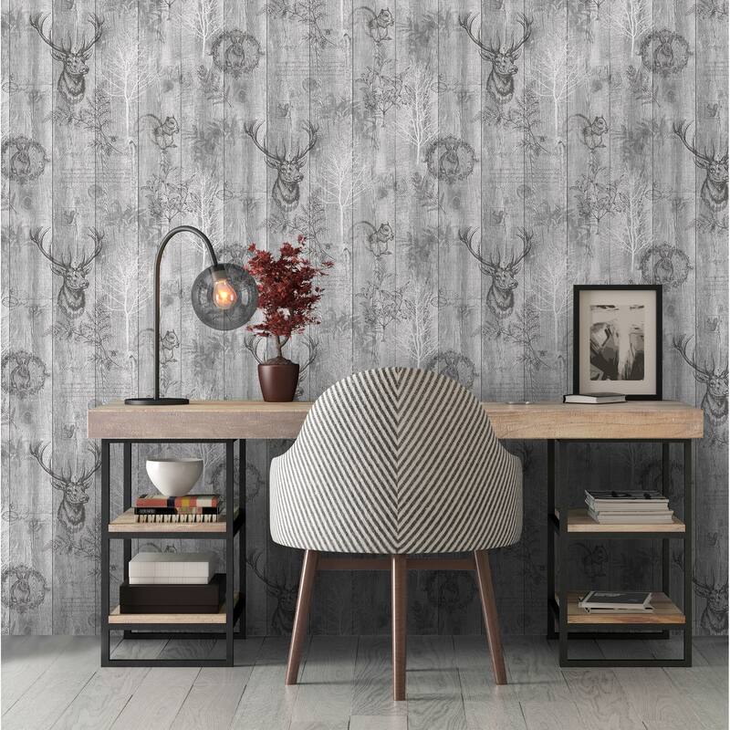 Stag Wood Panel Non-pasted Wallpaper – 396in x 20.8in