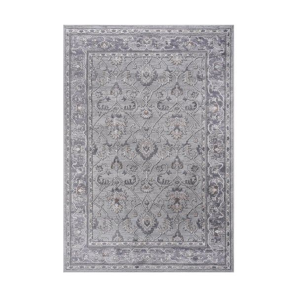 slide 2 of 7, LOOM & LUXE Collection Ivory/Grey/Oriental Non-Shedding Area Rug 120" D x 93" W x 0.35" H