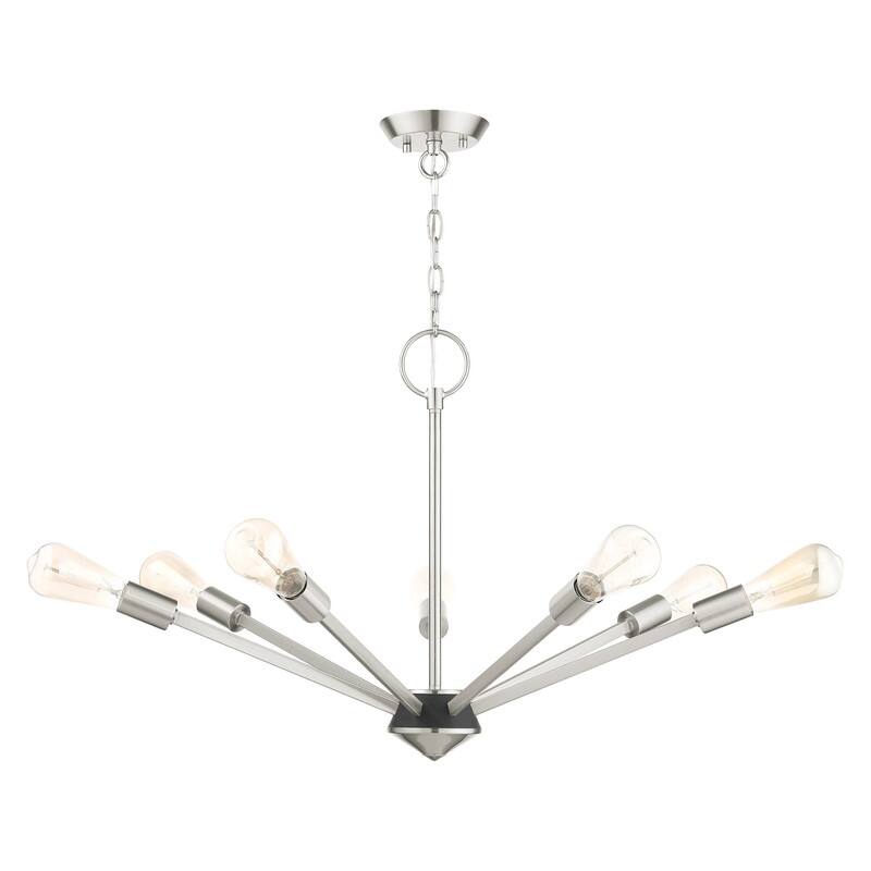 Livex Lighting 7-light Brushed Nickel Chandelier, 45837-91 - 27.625 Dia x 19.25" H