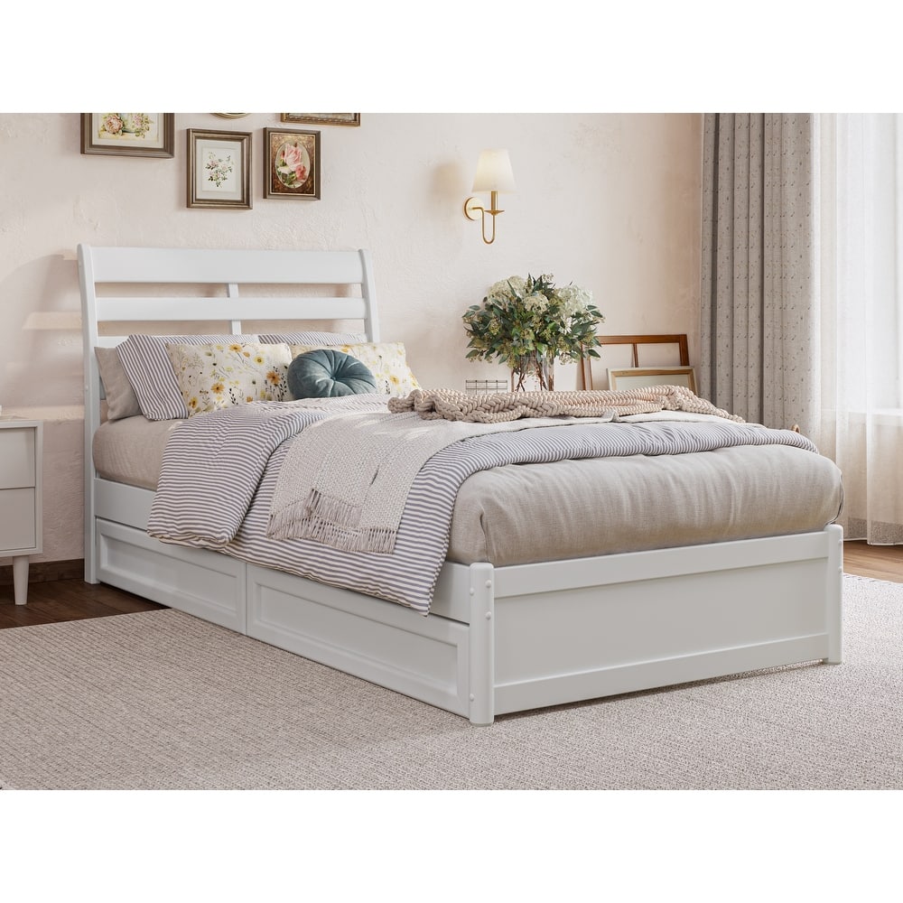 Emelie Platform Bed with Panel Footboard and Storage Drawers