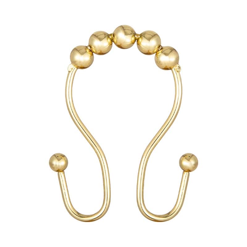 Utopia Alley Double Roller Ball Stainless Steel Shower Curtain Hooks Rings, Set of 12