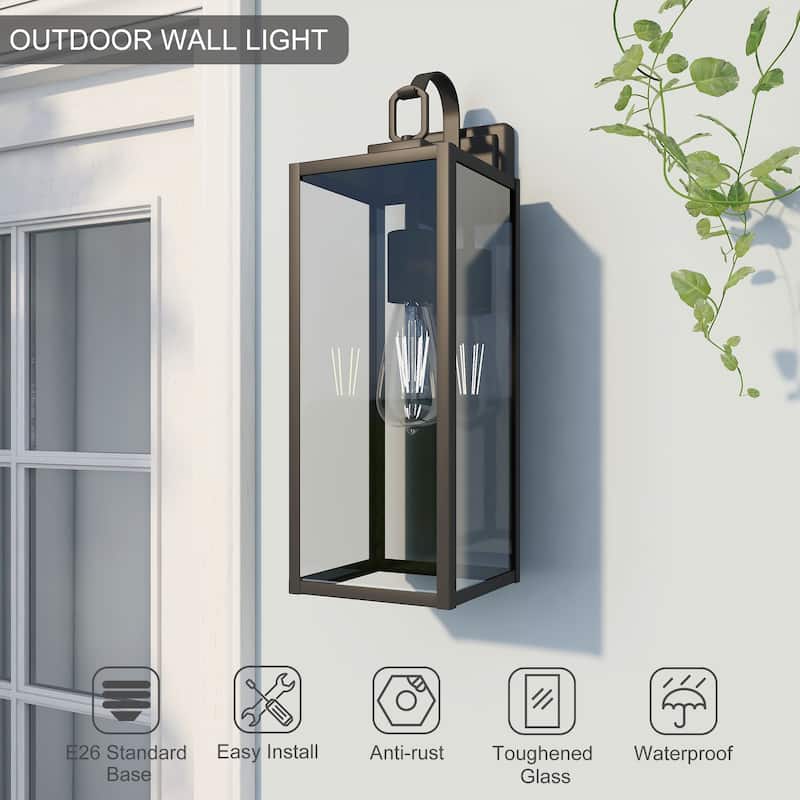 Matte Black 1-Light Outdoor Wall Sconce 4 Pack