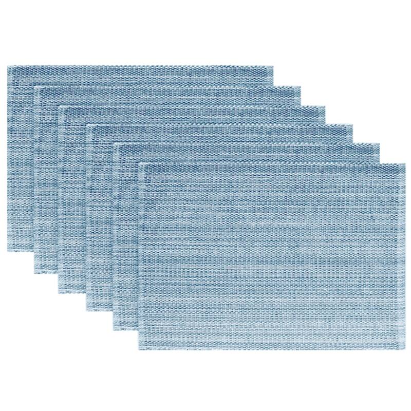 Fabstyles Casual Classic Cotton Placemat Set of 6 - 13x19 - Set of 6 - Sky