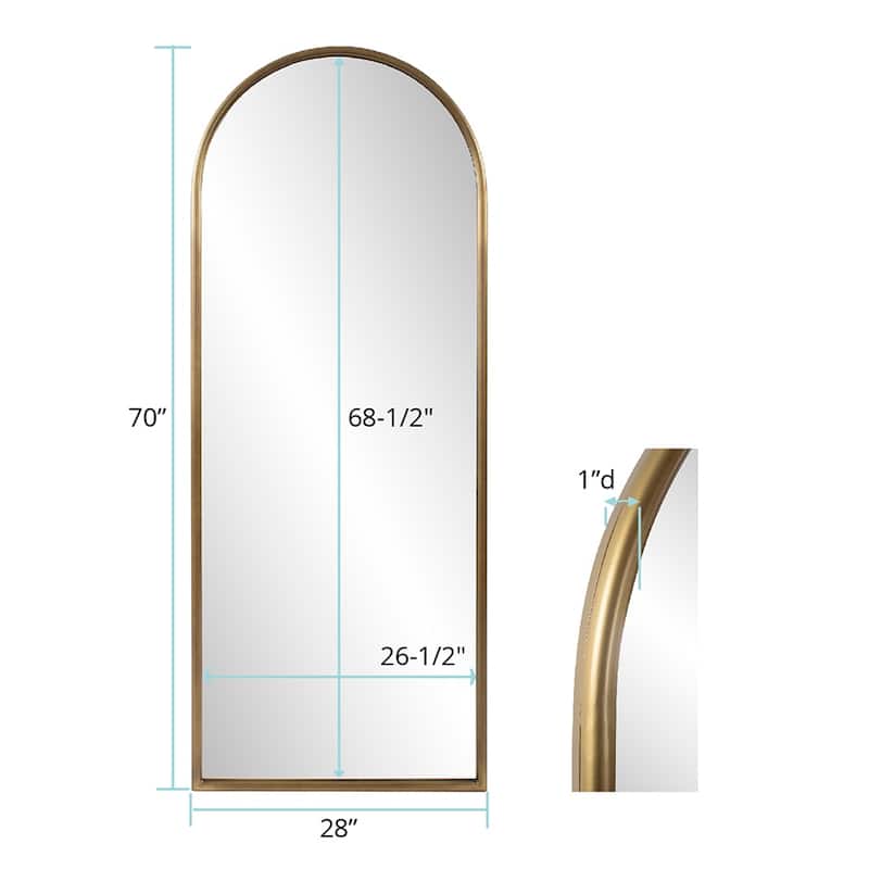 Allan Andrews Metal Framed Full Length Arched Wall and Dressing Mirror