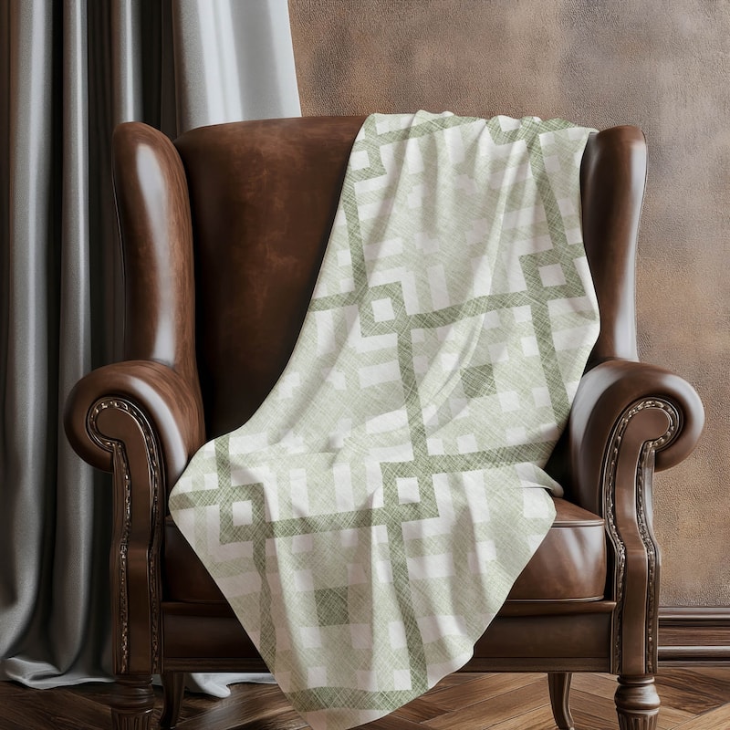 Premium Machine Washable Contemporary Geo Sherpa Throw Blanket