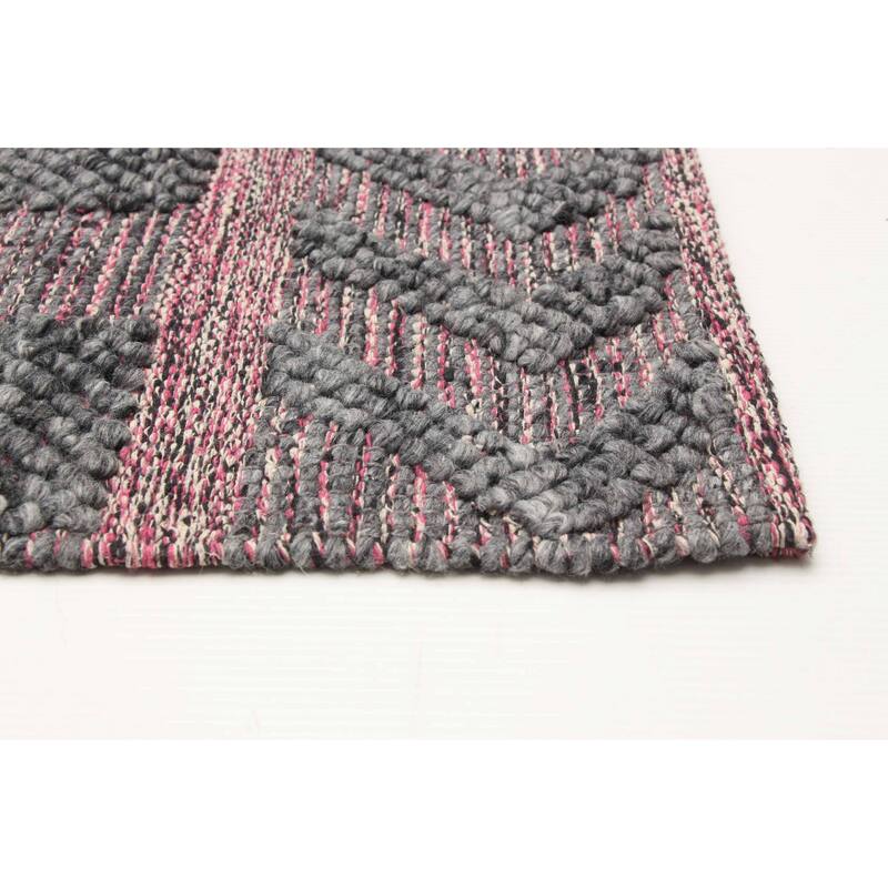 ECARPETGALLERY Braid weave Sienna Dark Grey Wool Rug - 4'11 x 8'4