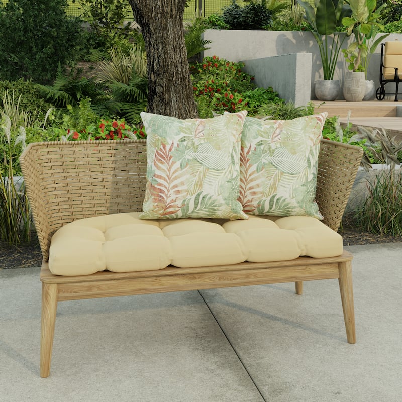 16" x 16" Outdoor Throw Pillow - Set of 2 - 16'' L x 16'' W x 4'' H - Wesley Almond