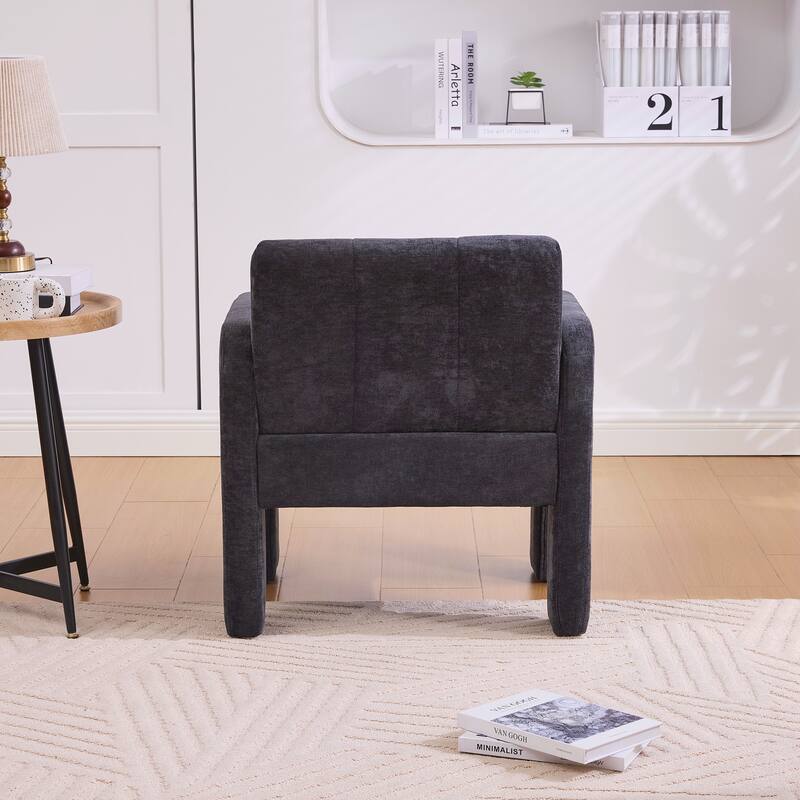 Modern Minimalist Casual Single Armchair Living Room, Bedroom, Office Area Upholstered Chair Comfortable Padded Armchair