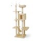 preview thumbnail 1 of 5, 70" Cat Tree with Hammock, Modern Multi-Level Cat Climbing Play Tower with Top Perch, Cat Activity Tree with Scratching Posts Beige