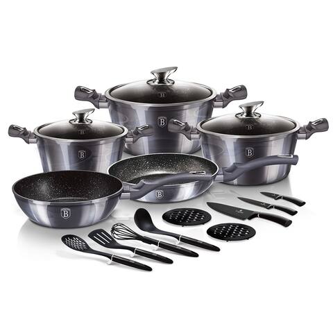 Berlinger Haus 17-Piece Kitchen Cookware Set Carbon Pro Collection