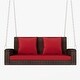 preview thumbnail 43 of 47, 2-Person Wicker Hanging Porch Swing with Chains, Cushion and Pillow