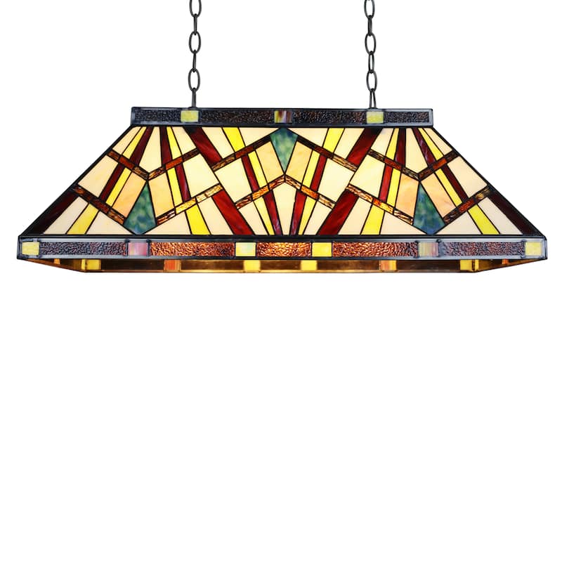 Tiffany Style Mission Design 3-light Linear Island Fixture