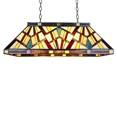 Tiffany Style Mission Design 3-light Linear Island Fixture
