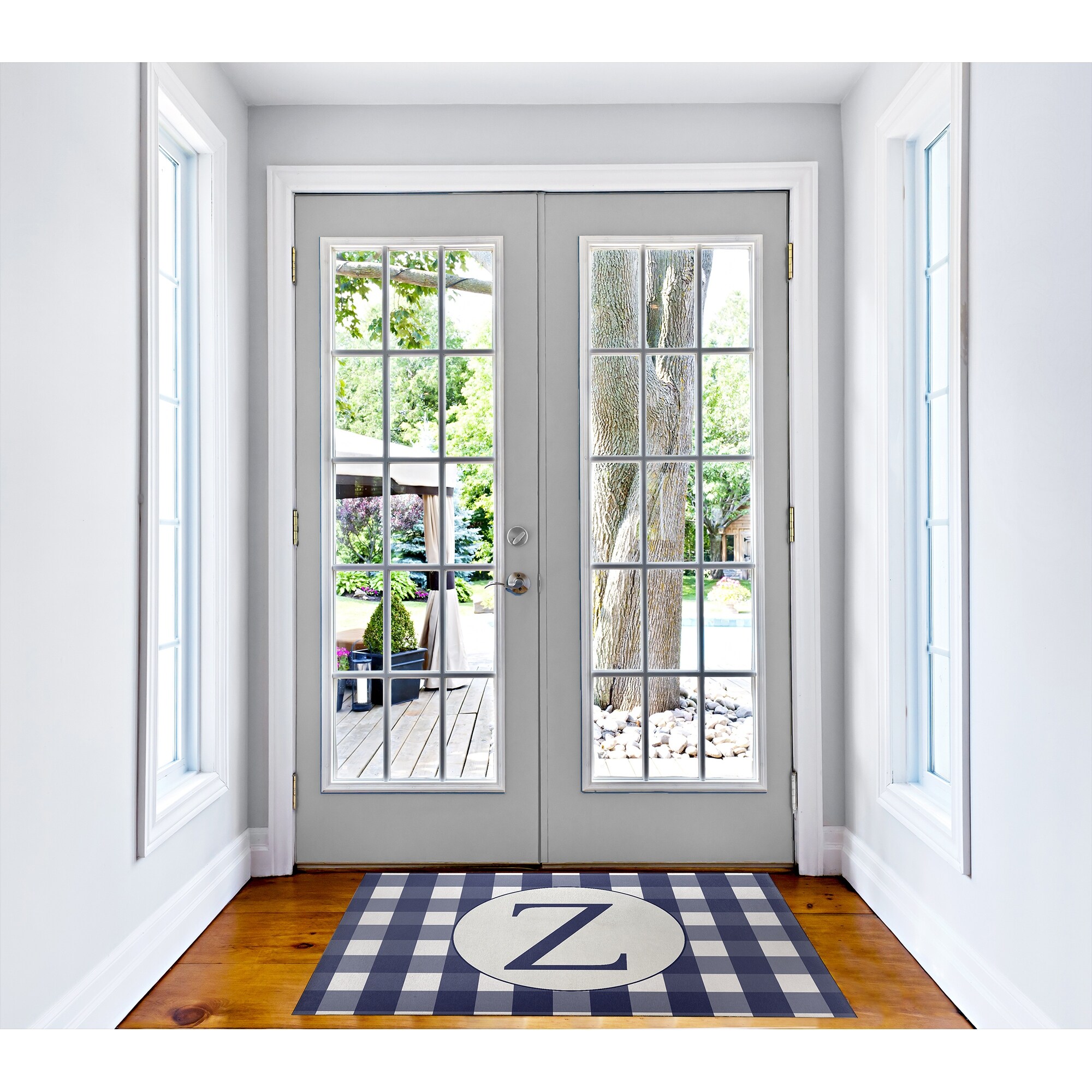 こばと様 MONO NAVY GINGHAM Z Doormat By Kavka Designs - Bed Bath & Beyond