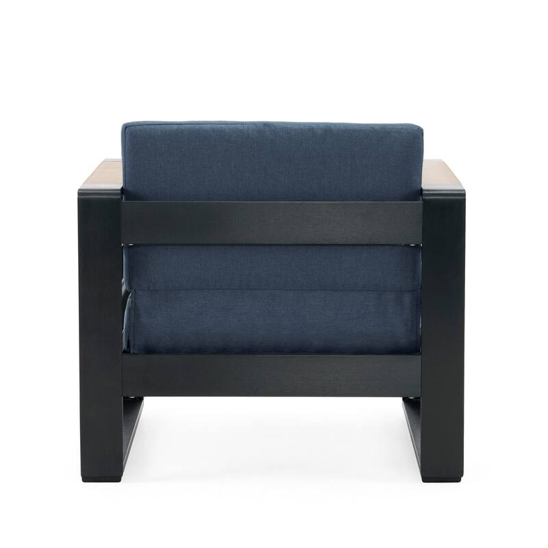 Giovanna Outdoor Aluminum Club Chairs with Faux Wood Accents (set of 2) by Christopher Knight Home