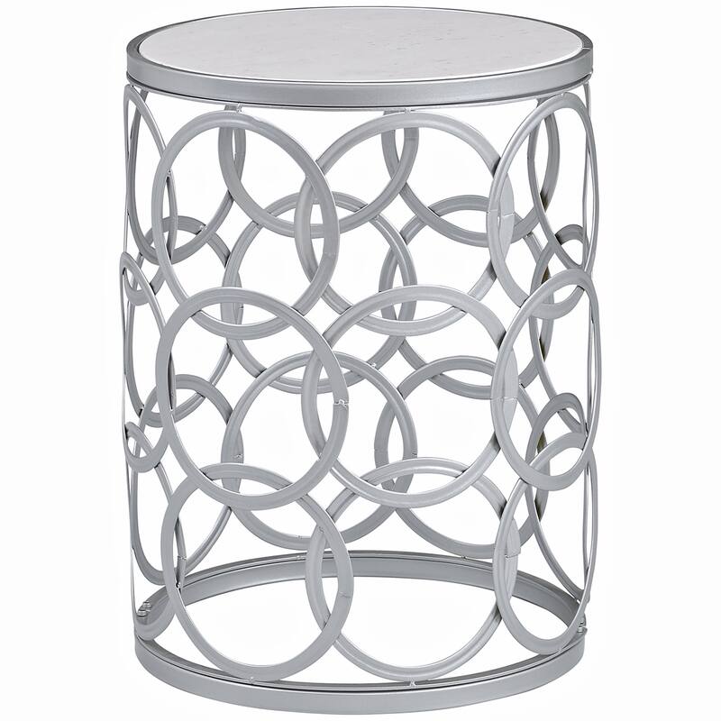 FirsTime & Co. Gilded Circles Table, Iron, 16.75 x 16.75 x 22 in, American Designed