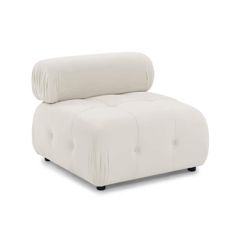 93" Velvet Modular Sectional Sofa with Button Tufted Design, Reversible Ottoman and DIY Combination