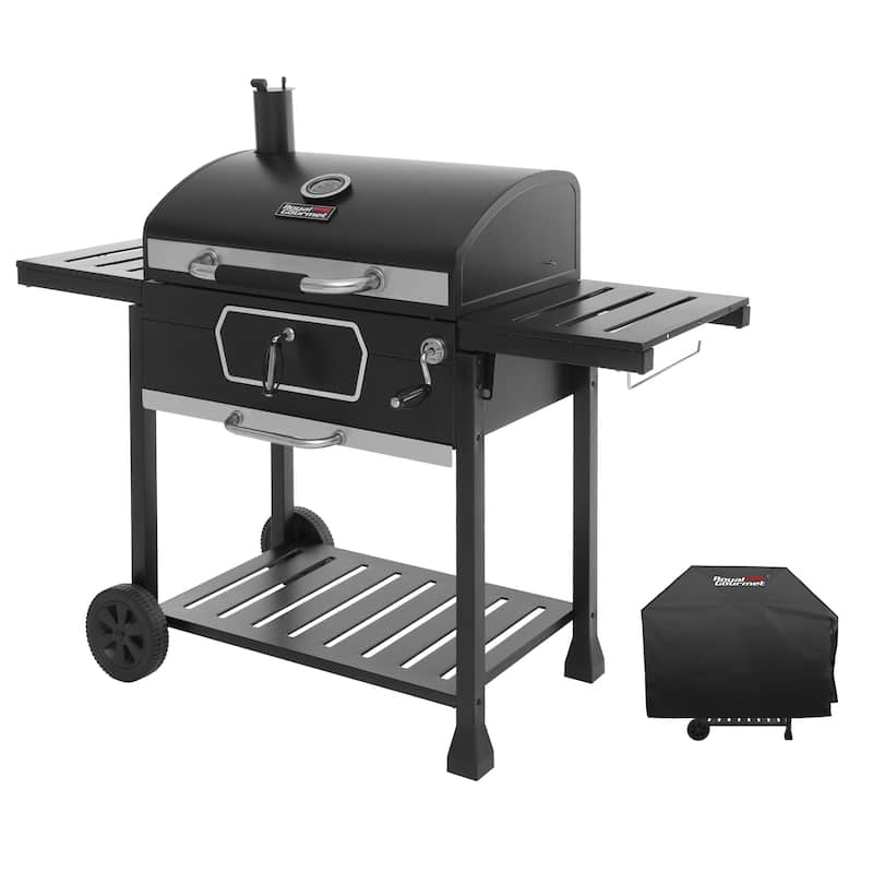 Royal Gourmet Deluxe 30-Inch Smoker Charcoal Grill with Cover,Black