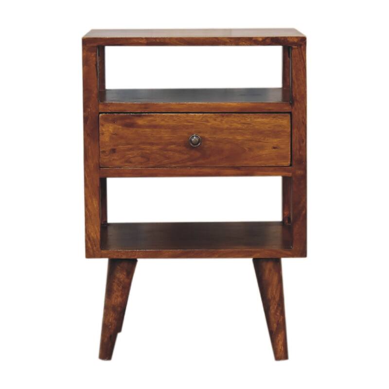 HomeRoots 24" Chestnut Solid Wood One Drawer Nightstand