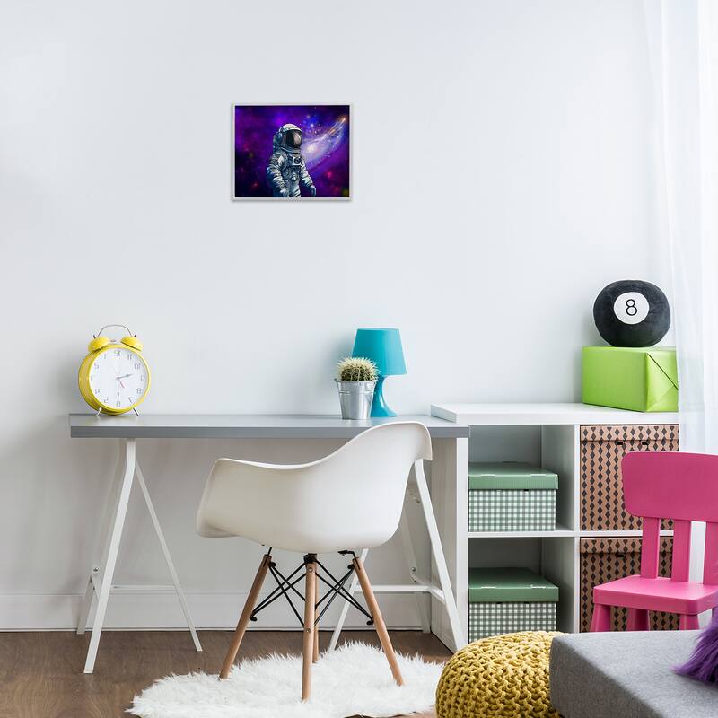 Stupell Astronaut with Swirling Galaxy Framed Giclee Art Design By Jesse Keith