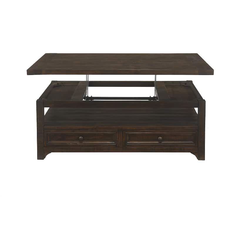 Jasper Lift-Top 2-drawer Solid Wood Coffee Table