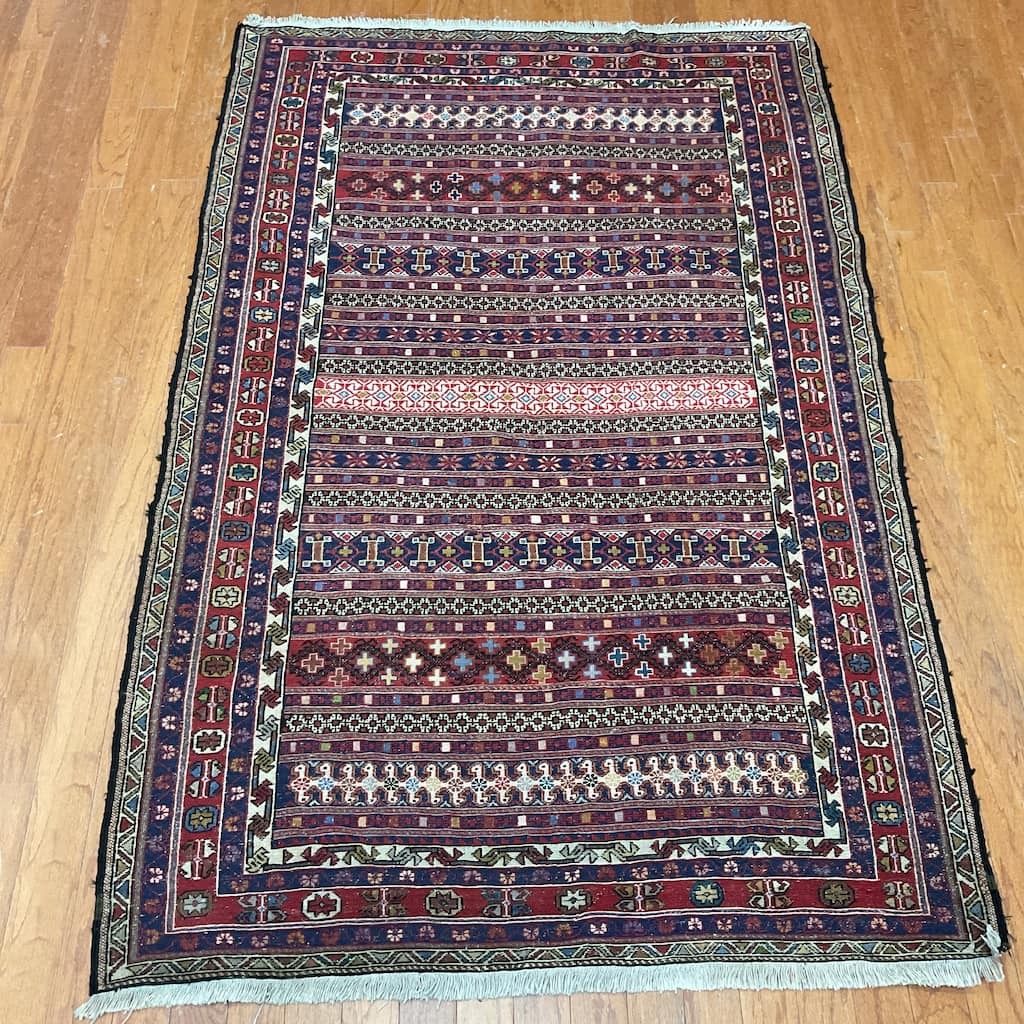 HERAT ORIENTAL Handmade Soumak Wool Rug - 4'3" x 6'3"