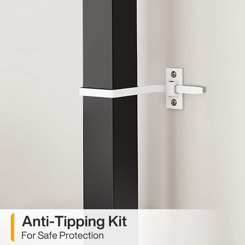 78 Inch Tall Corner Shelf with Cabinet, Industrial Bookshelf with Door