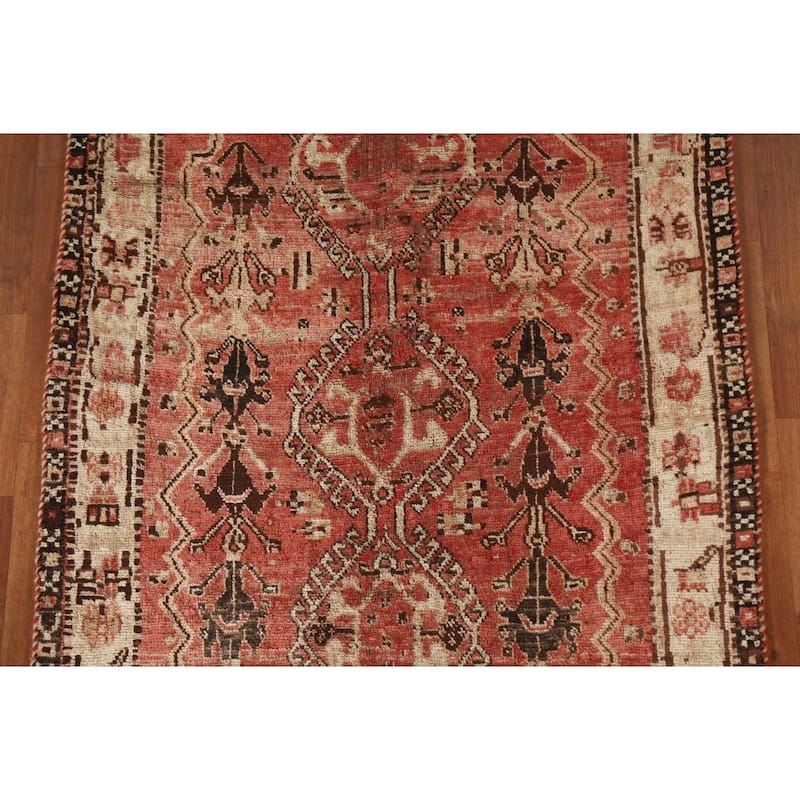 Qashqai Persian Antique Area Rug Handmade Wool Carpet - 4'0"x 7'0"
