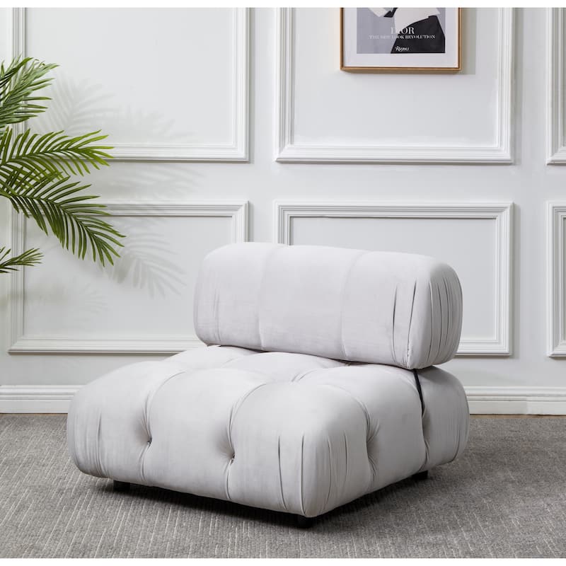SAFAVIEH Couture Raimunde Tufted Accent Chair - 37 In W x 37 In D x 27 In H - 37Wx37Dx27H