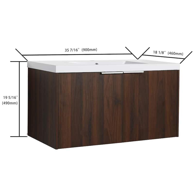 Bathroom Vanity With Sink In 24/30/36 Inch, Floating Bathroom Vanity With Soft Close Door