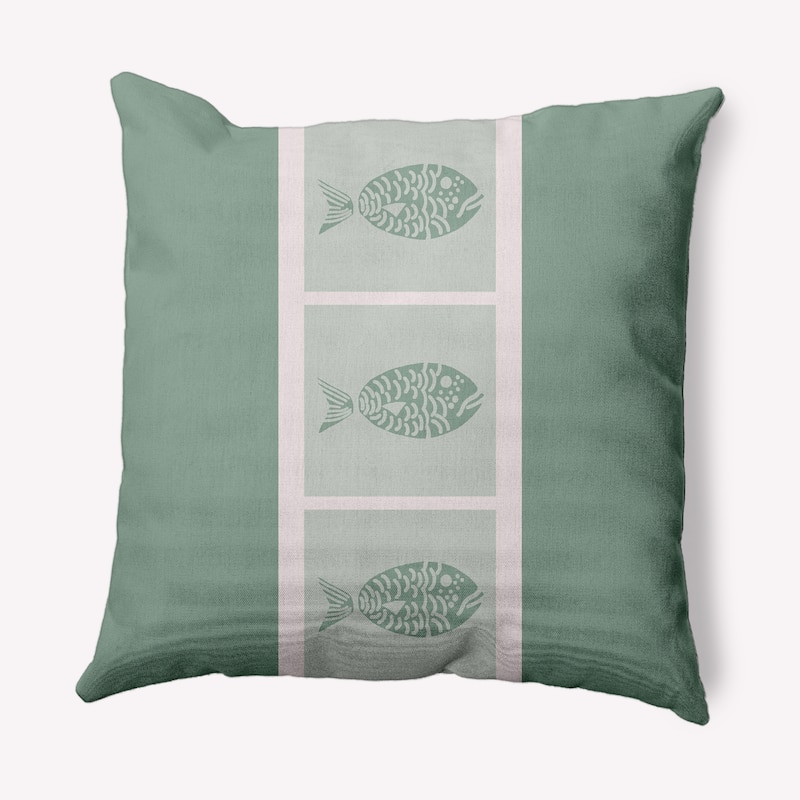 Fish Chips Nautical Decorative Indoor Pillow - Sage - 20" x 20"