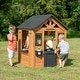 preview thumbnail 2 of 13, Backyard Discovery Sweetwater Cedar Wooden Playhouse with Play Kitchen - 3'6" x 3'10"