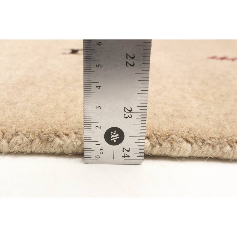 ECARPETGALLERY Hand Loomed Kashkuli Gabbeh Beige Wool Rug - 2'8 x 7'7