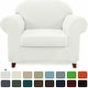 preview thumbnail 74 of 91, Subrtex Stretch Armchair Slipcover 2 Piece Spandex Furniture Protector Off White