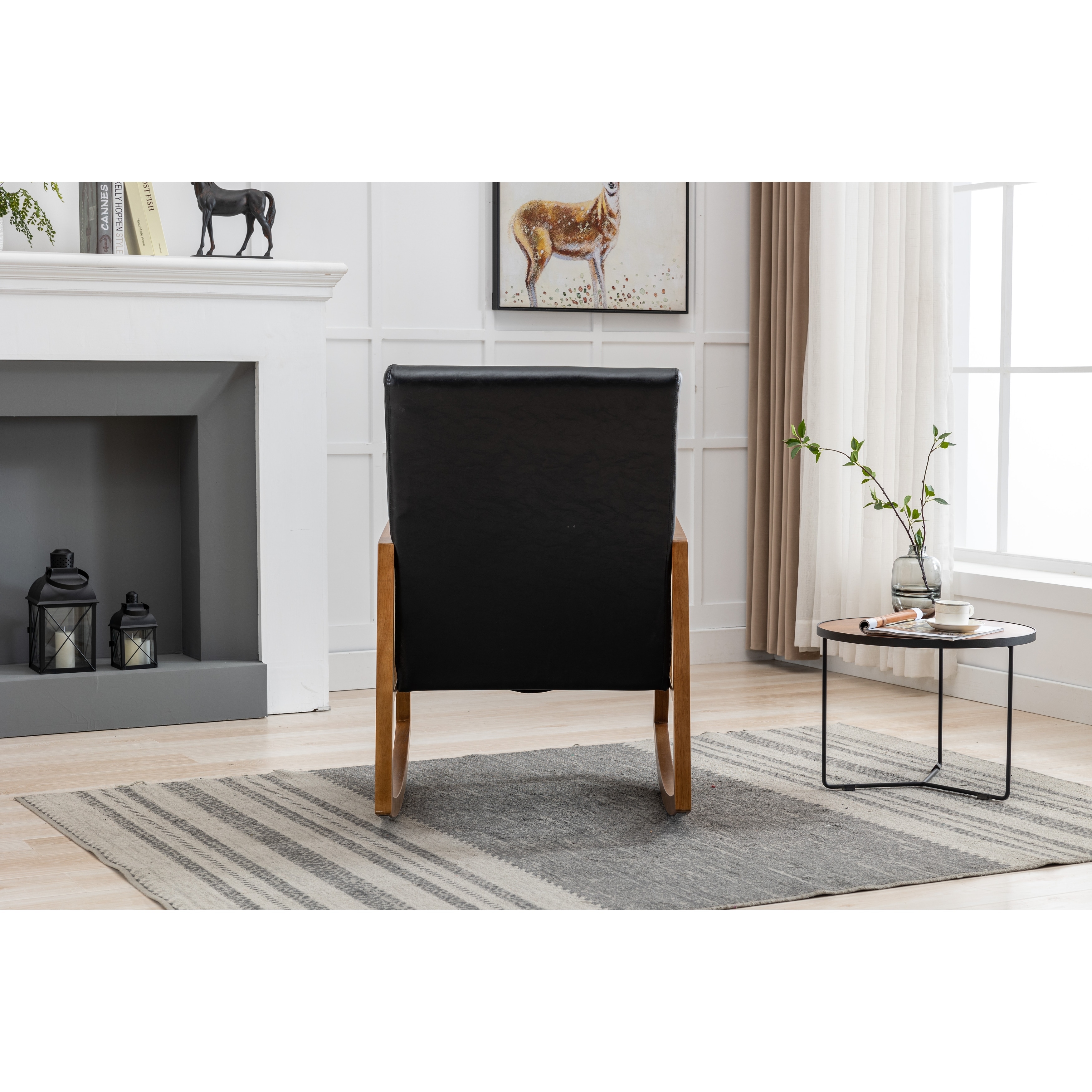 Living Room Comfortable Rocking Chair Lounge Chairs with Solid