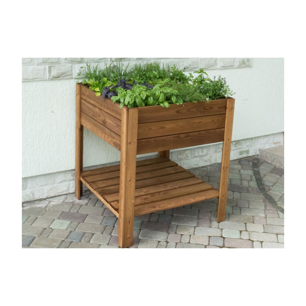 Wooden Garden Raised Beds with Shelf
