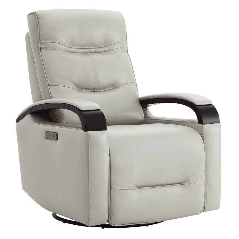Spruce & Spring Regan Leather Power Recliner Swivel Glider Rocker with Power Headrest