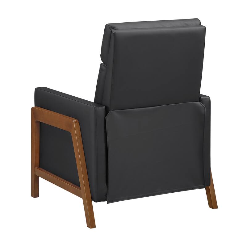 Enzo 29" Faux Leather Push Back Recliner with Exposed Wood Frame