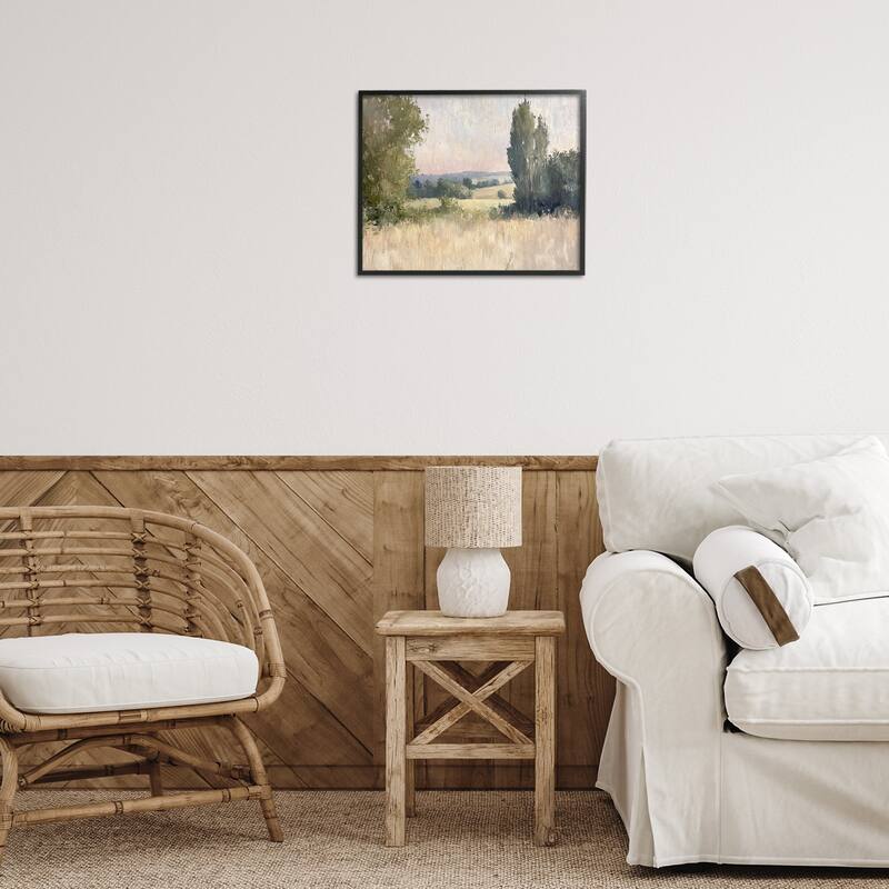 Stupell Tranquil Abstract Countryside Framed Giclee Art Design By Petal Prints Design