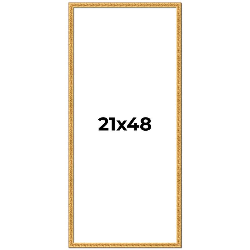 21x48 Frame Gold Real Wood Picture Frame Width 1 inches | Interior