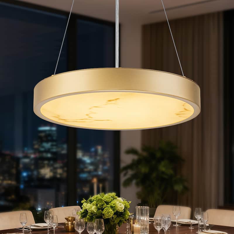 Starsky Alabaster Stone-look Resin Modern Gold LED Chandelier