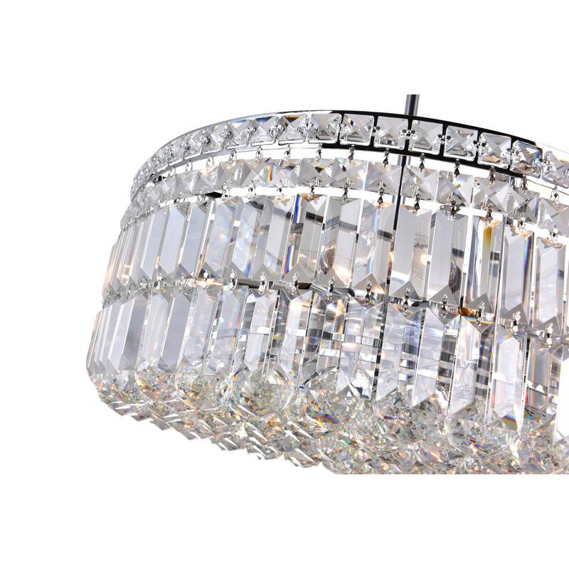 Colosseum 8 Light 20in Chrome Down Chandelier with Crystals