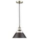 preview thumbnail 6 of 9, Golden Lighting Orwell Single Light 10" Wide Pendant in Aged Brass