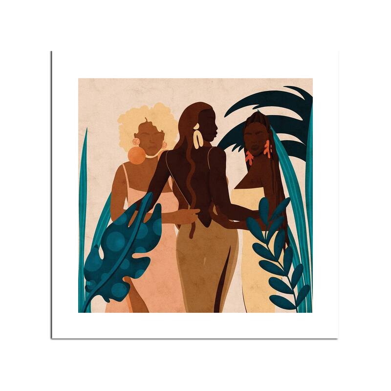 Sisters Square Fine Art Paper Print by Reyna Noriega - Multi